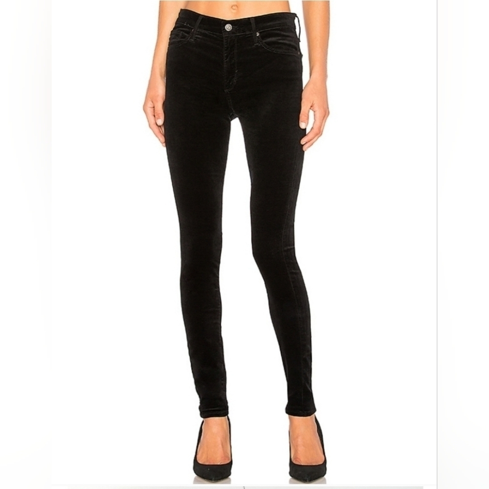 AG Farrah Velvet Skinny Jeans Black Size 31 - Picture 2 of 16